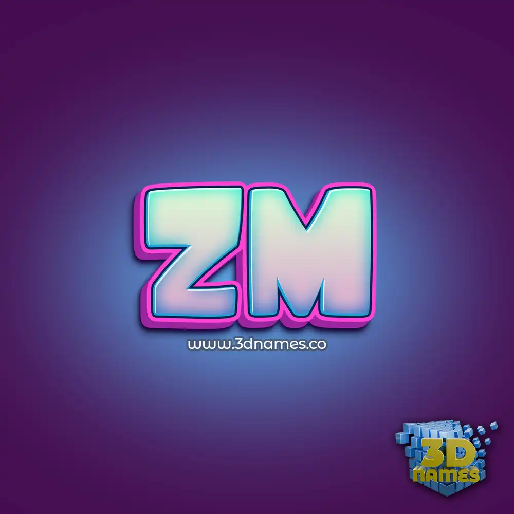 zm in Phat Purple style - 3D name wallpaper