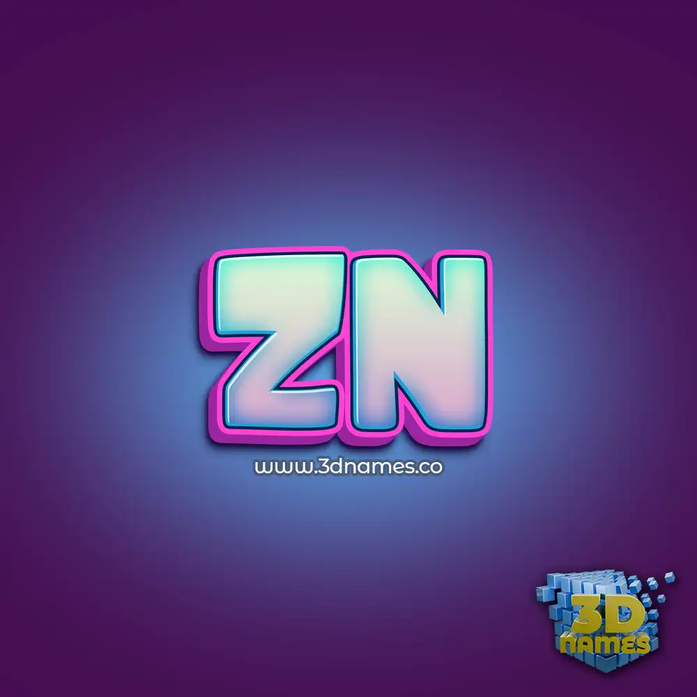 zn in Phat Purple style - 3D name wallpaper