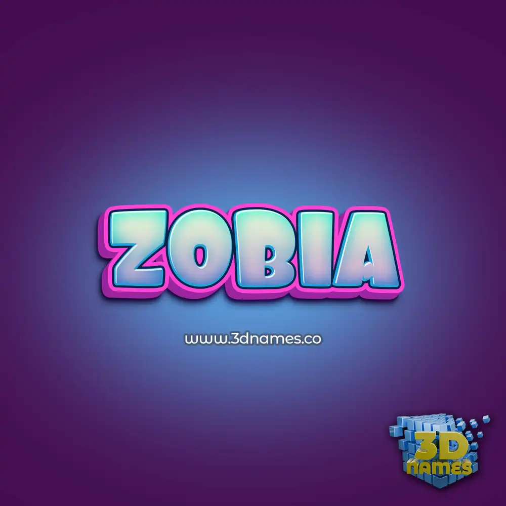 zobia in Phat Purple style - 3D name wallpaper