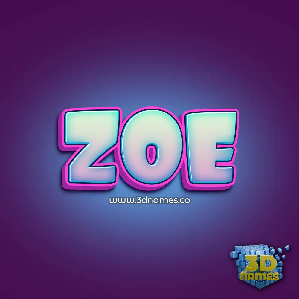 zoe in Phat Purple style - 3D name wallpaper