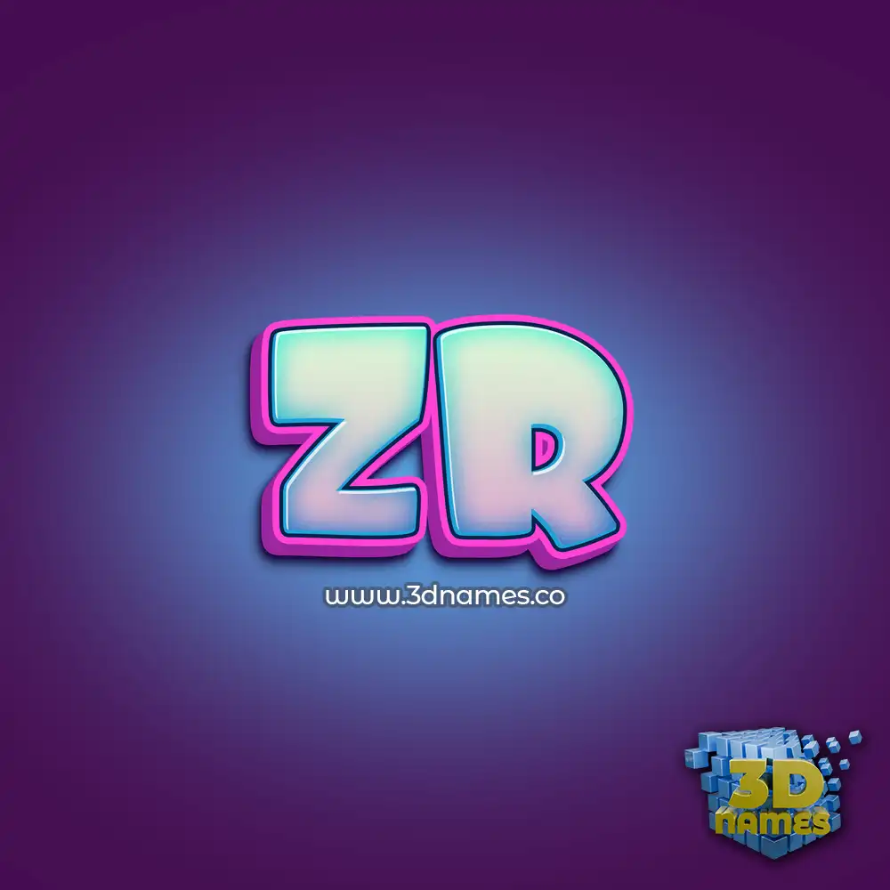 zr in Phat Purple style - 3D name wallpaper