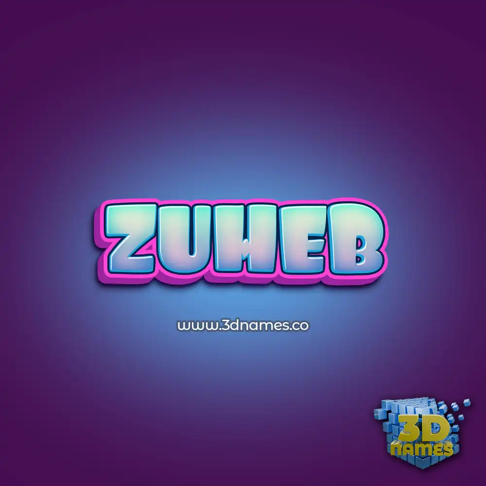zuheb in Phat Purple style - 3D name wallpaper