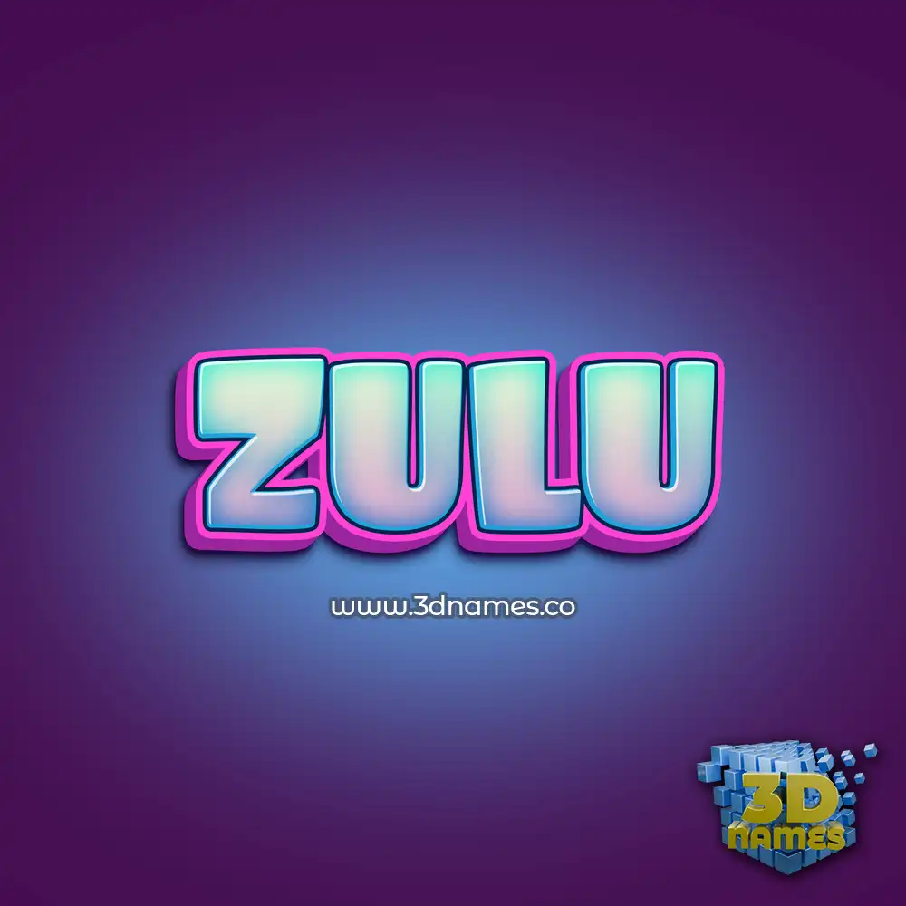 zulu in Phat Purple style - 3D name wallpaper