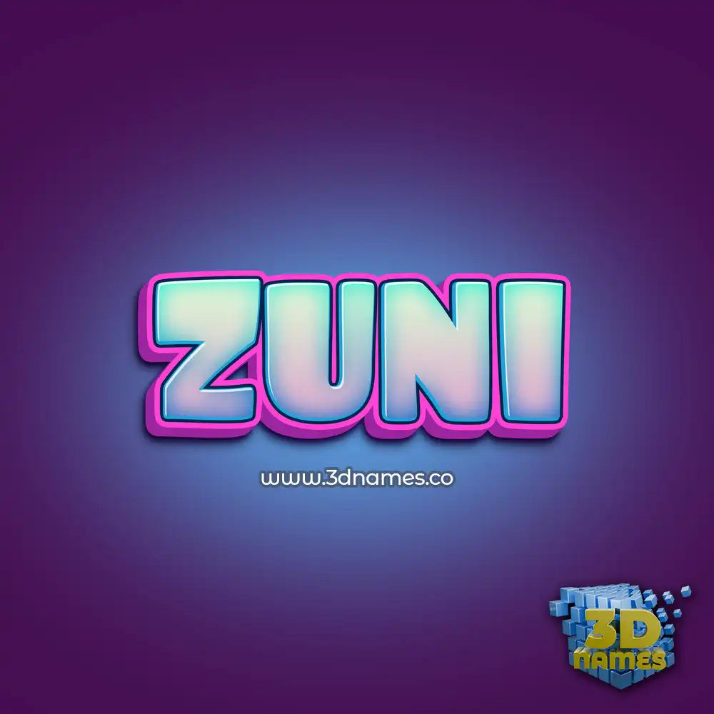zuni in Phat Purple style - 3D name wallpaper