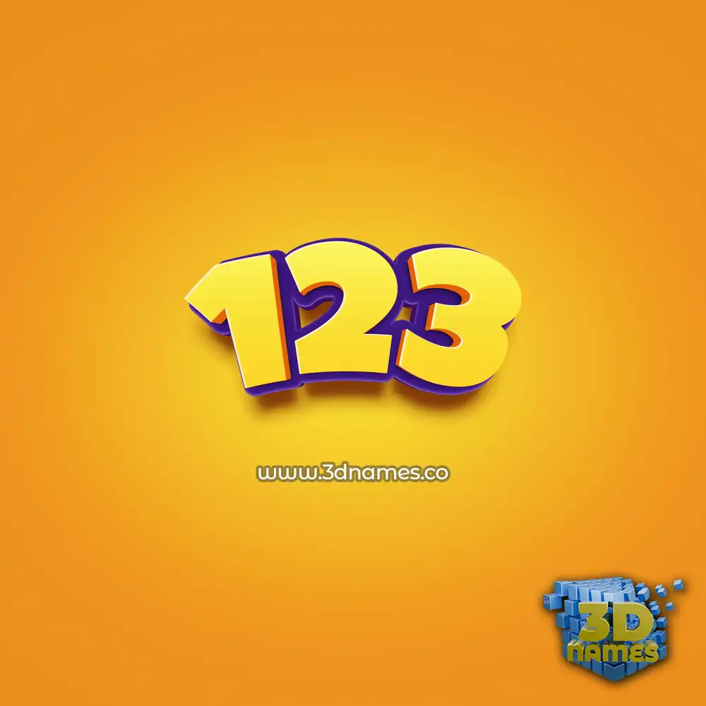 123 in Orange Toon style - 3D name wallpaper