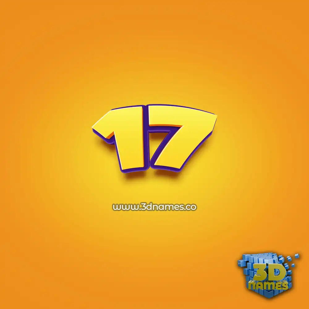 17 in Orange Toon style - 3D name wallpaper