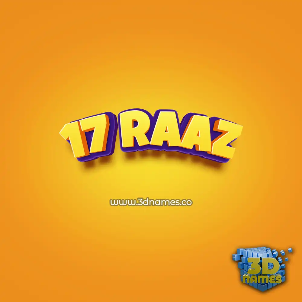 17 raaz in Orange Toon style - 3D name wallpaper