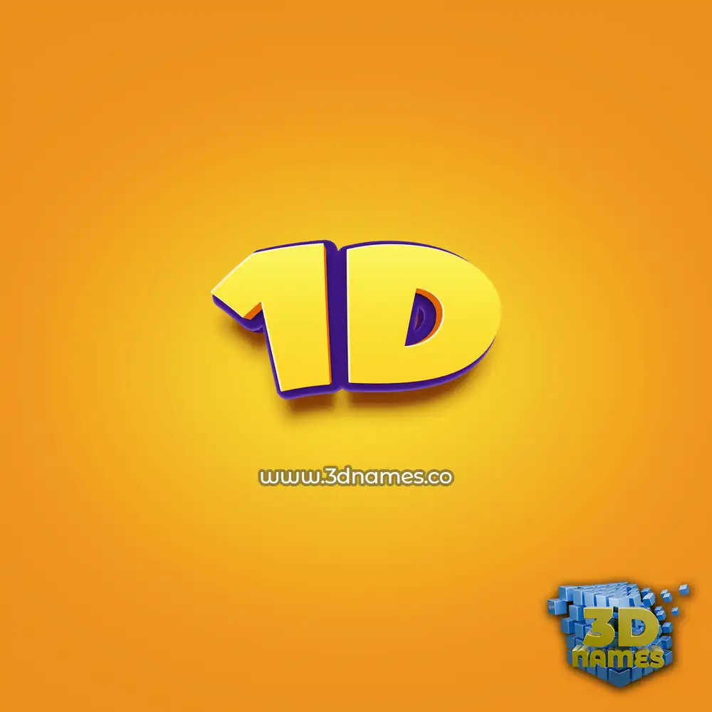 1d in Orange Toon style - 3D name wallpaper