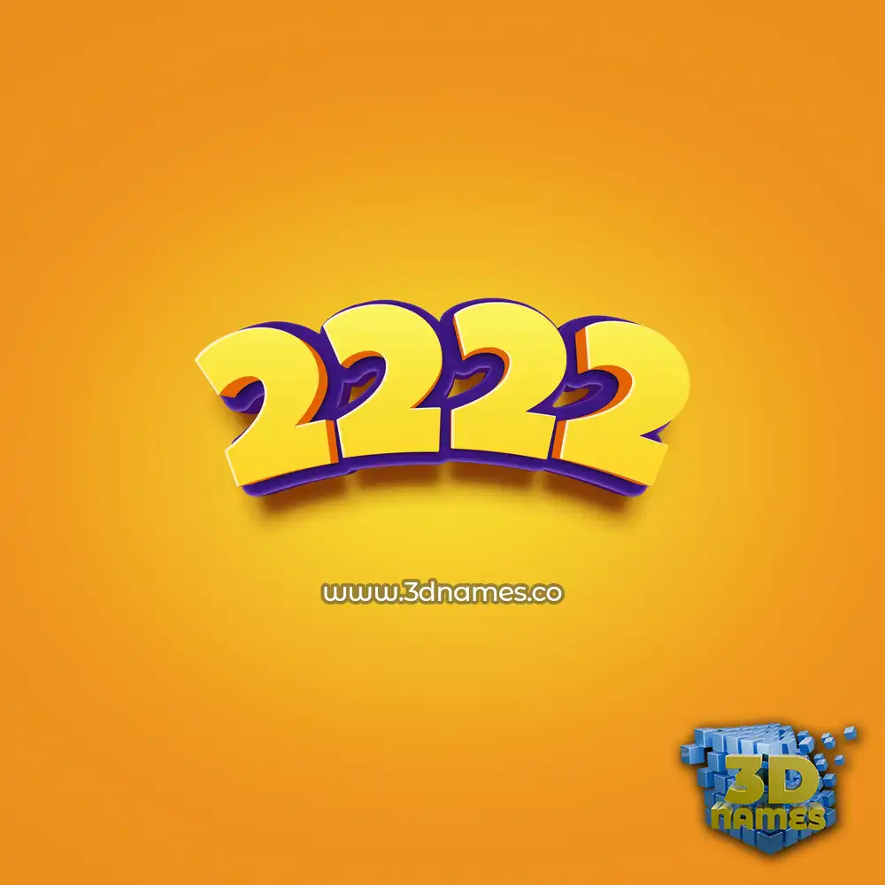 2222 in Orange Toon style - 3D name wallpaper