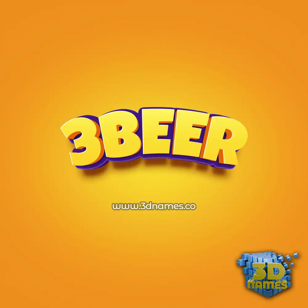 3beer in Orange Toon style - 3D name wallpaper