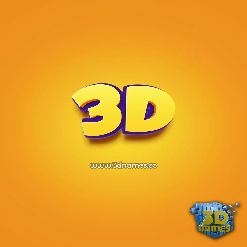 3d in Orange Toon style - 3D name wallpaper