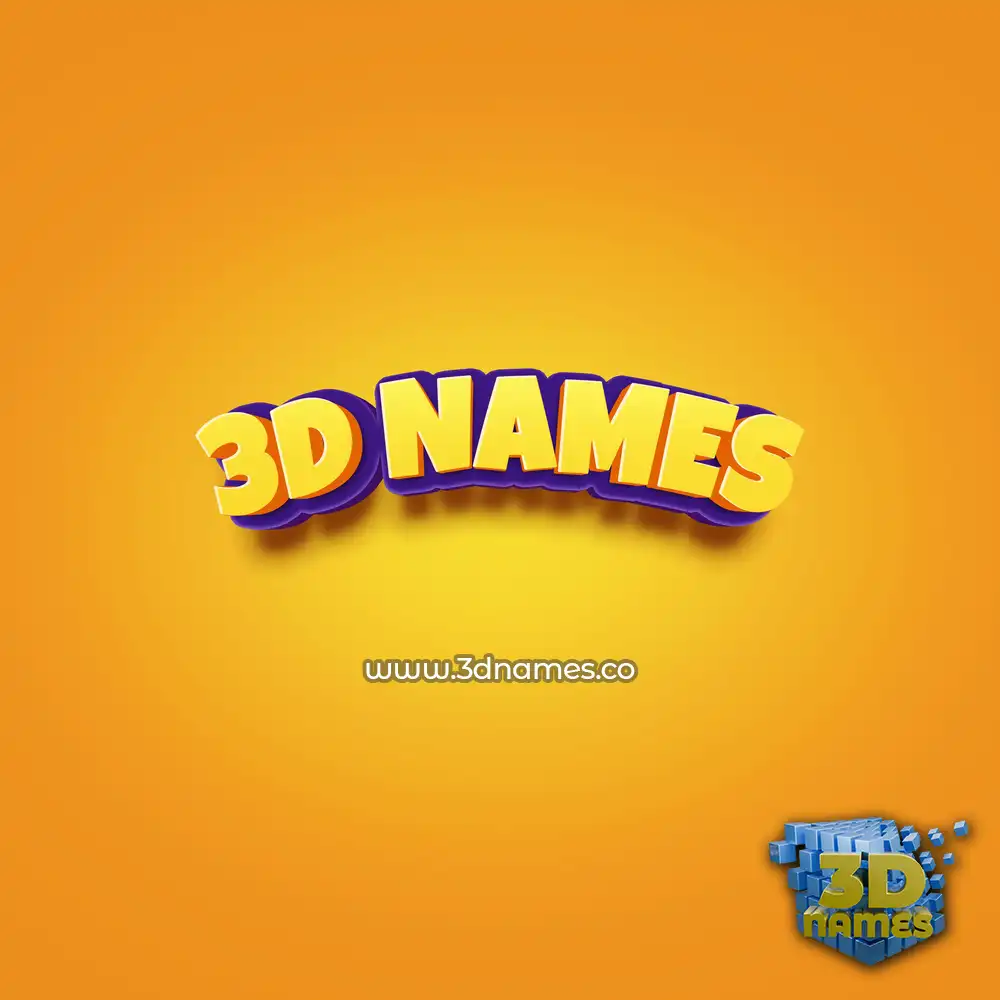 3d names in Orange Toon style - 3D name wallpaper