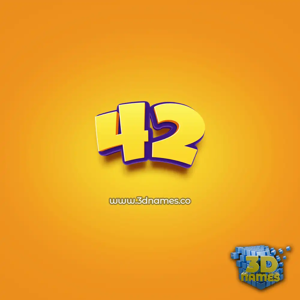 42 in Orange Toon style - 3D name wallpaper