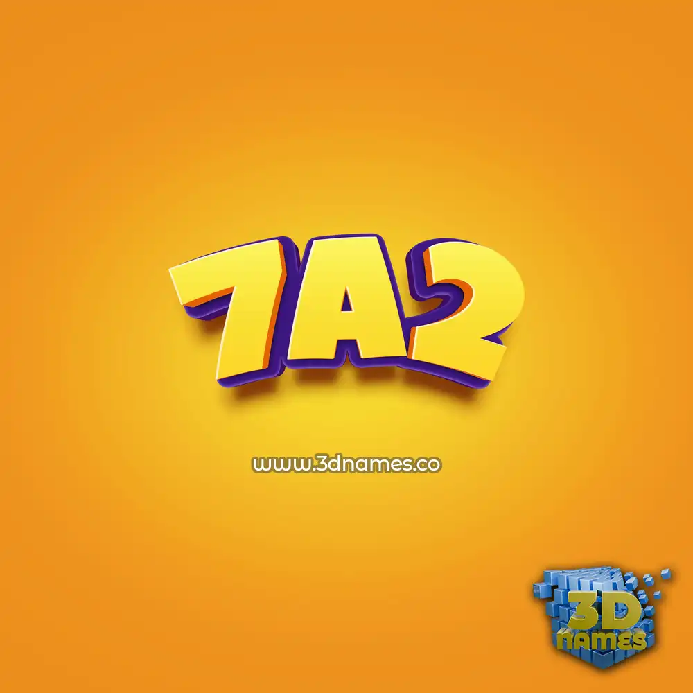 7a2 in Orange Toon style - 3D name wallpaper