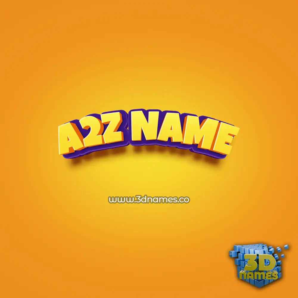 a2z name in Orange Toon style - 3D name wallpaper