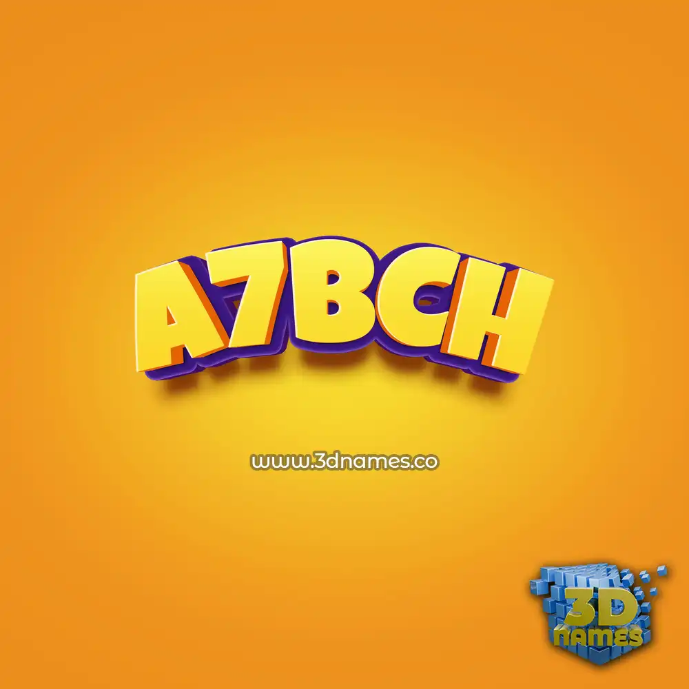 a7bch in Orange Toon style - 3D name wallpaper