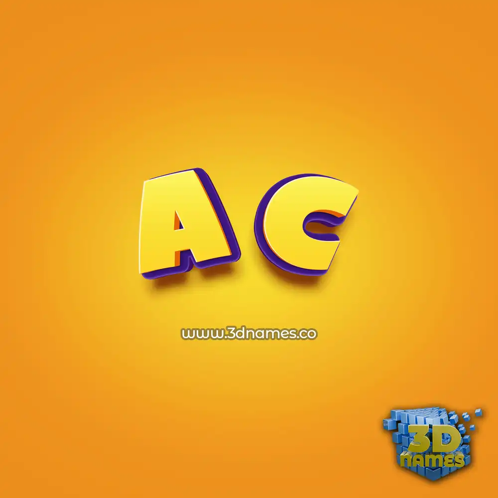 a c in Orange Toon style - 3D name wallpaper
