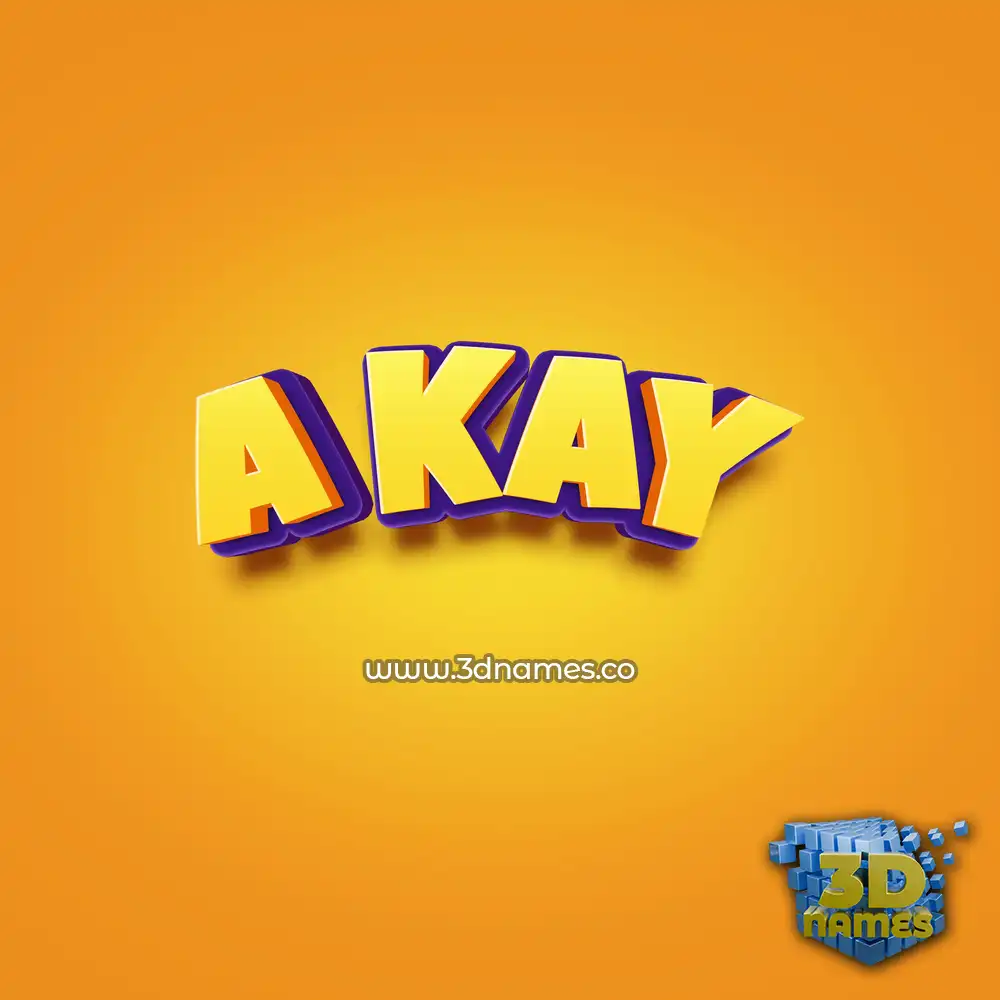 a kay in Orange Toon style - 3D name wallpaper