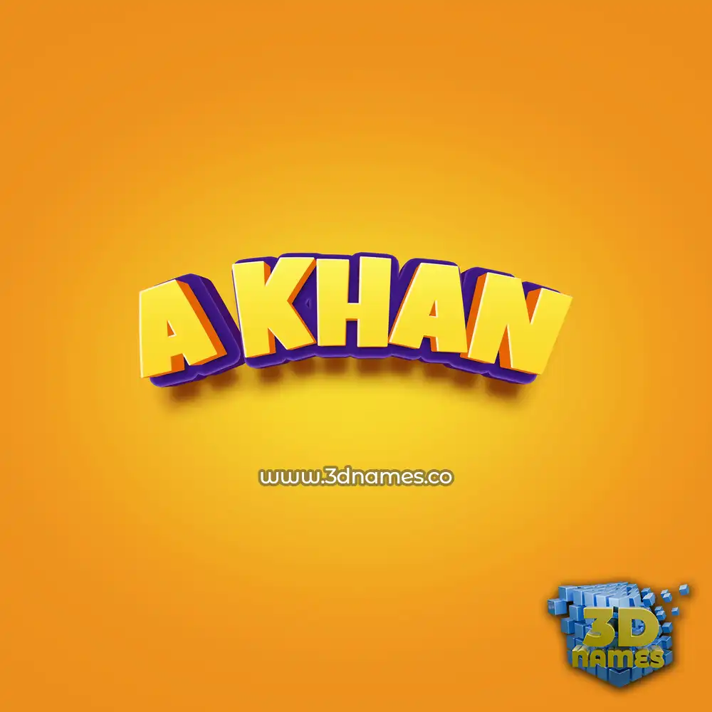 a khan in Orange Toon style - 3D name wallpaper