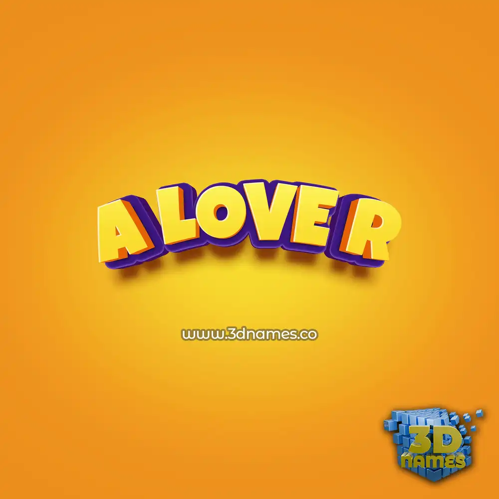 a love r in Orange Toon style - 3D name wallpaper