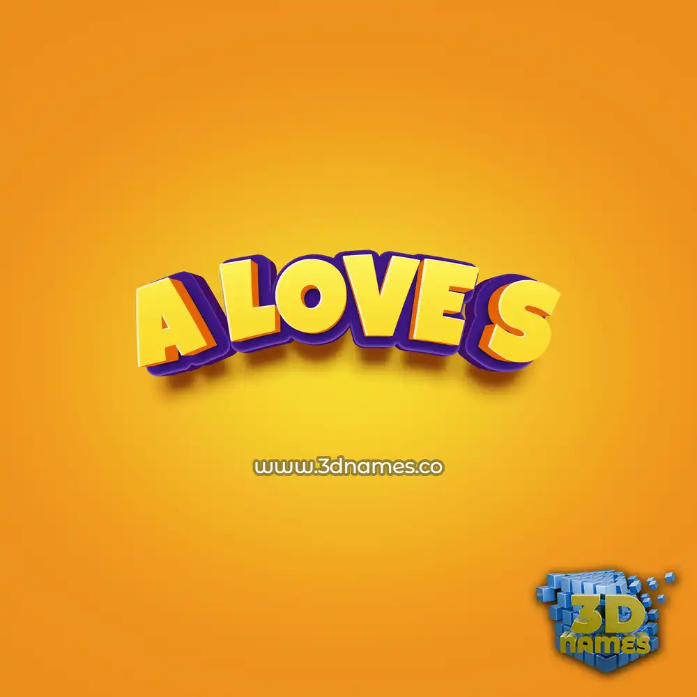 a love s in Orange Toon style - 3D name wallpaper