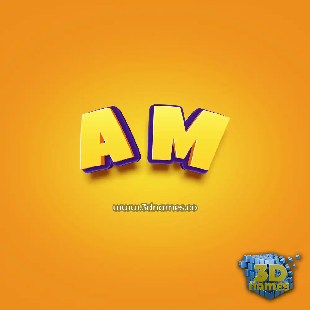a m in Orange Toon style - 3D name wallpaper