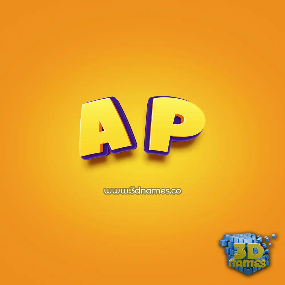 a p in Orange Toon style - 3D name wallpaper