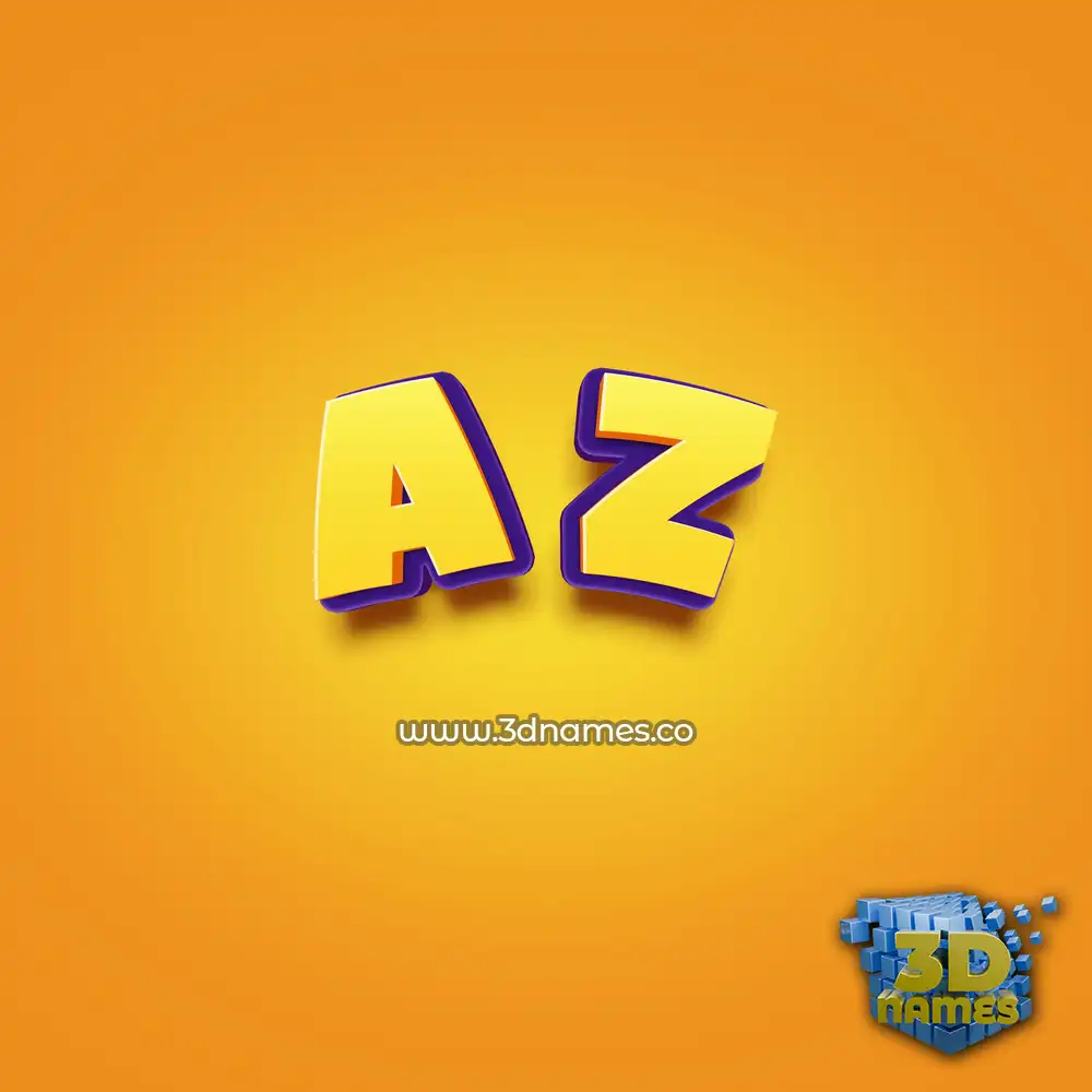 a z in Orange Toon style - 3D name wallpaper