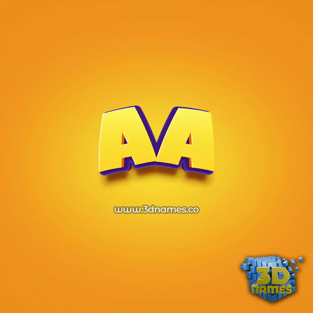 aa in Orange Toon style - 3D name wallpaper