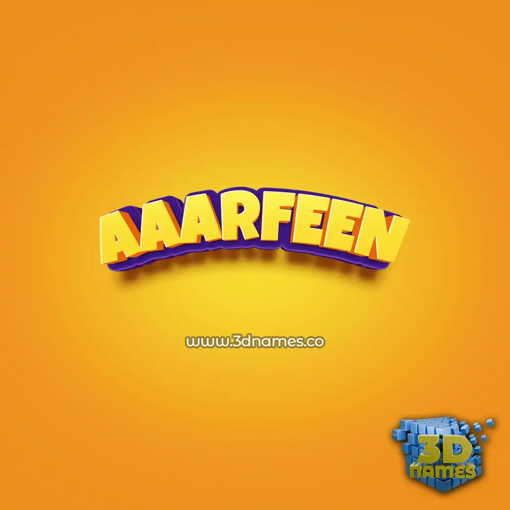 aaarfeen in Orange Toon style - 3D name wallpaper
