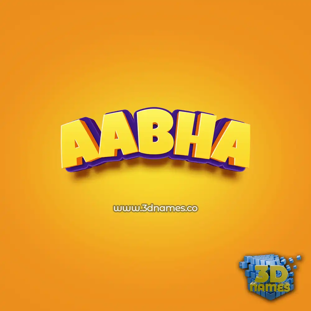 aabha in Orange Toon style - 3D name wallpaper