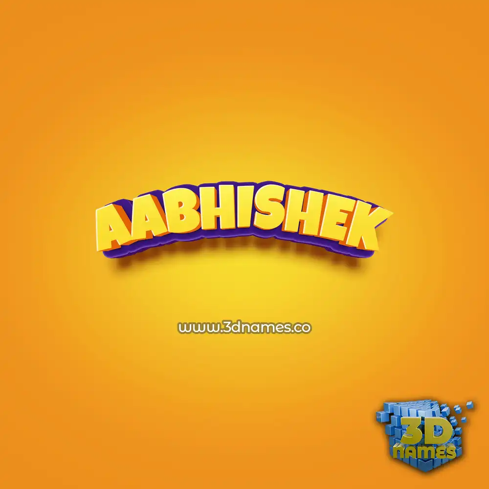 aabhishek in Orange Toon style - 3D name wallpaper