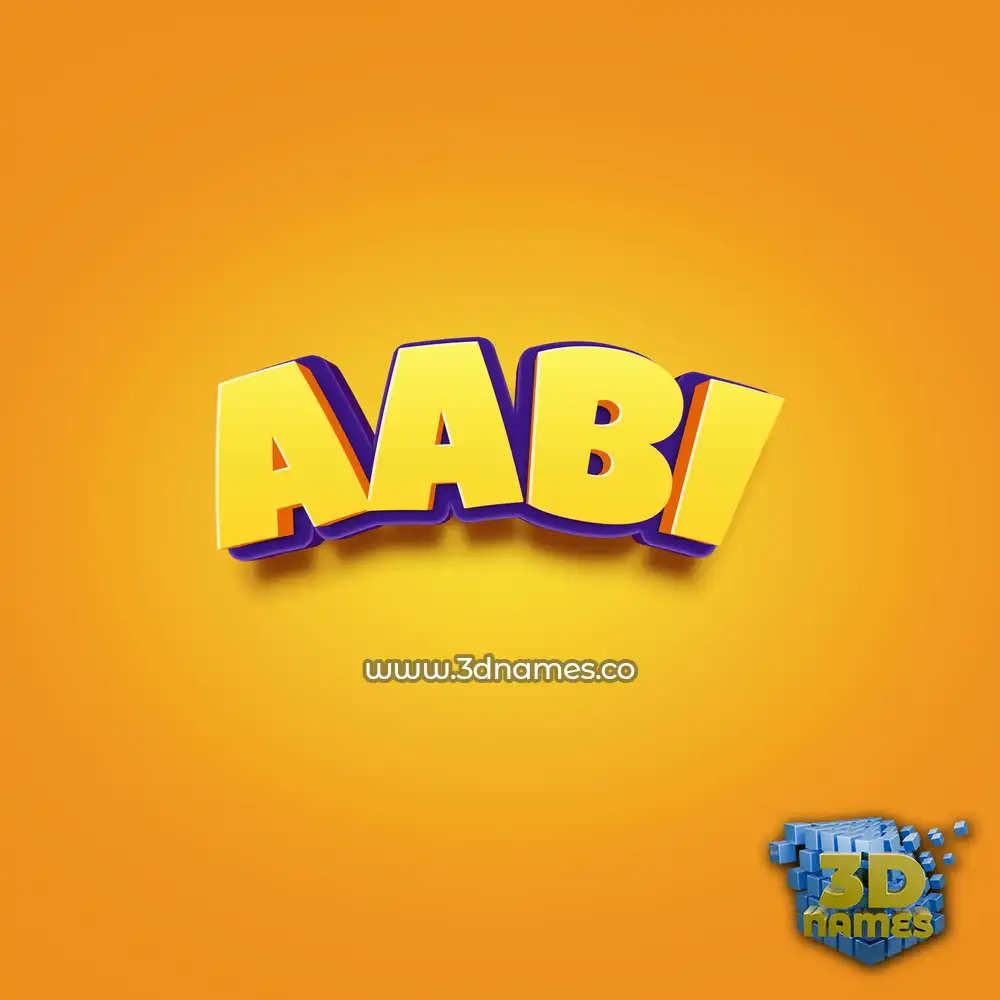 aabi in Orange Toon style - 3D name wallpaper