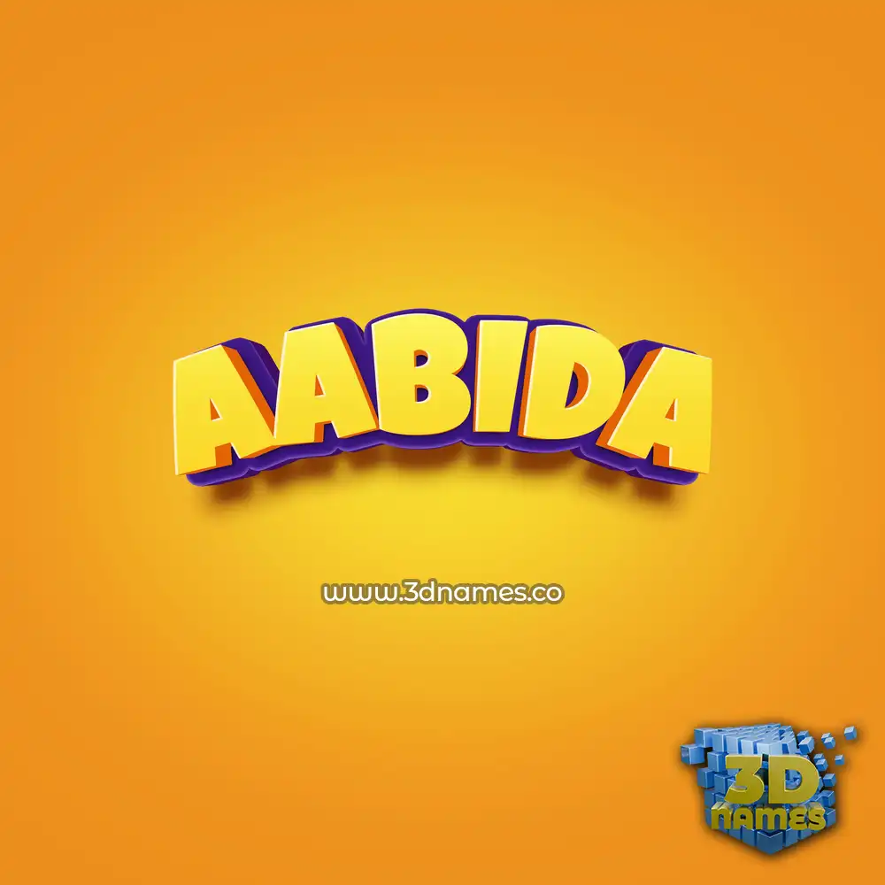 aabida in Orange Toon style - 3D name wallpaper