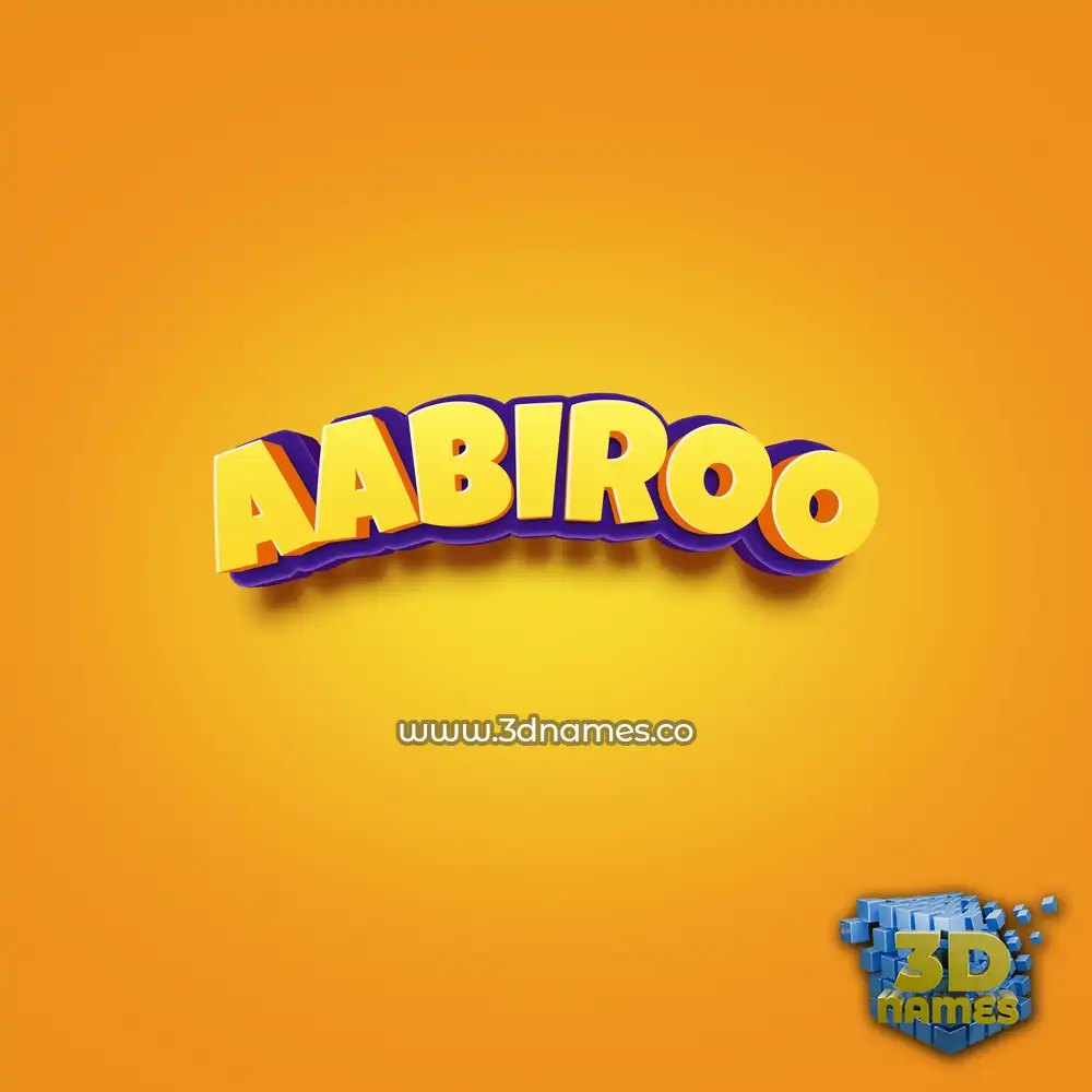 aabiroo in Orange Toon style - 3D name wallpaper