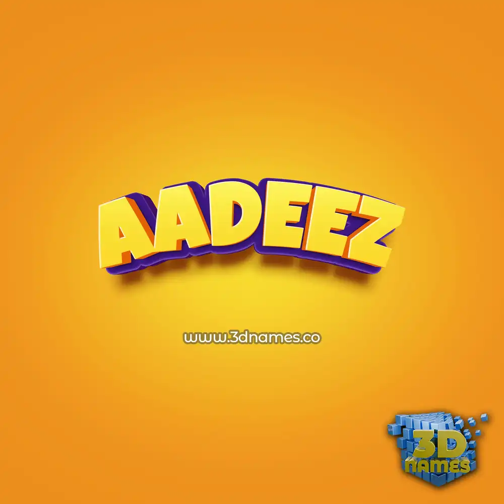 aadeez in Orange Toon style - 3D name wallpaper