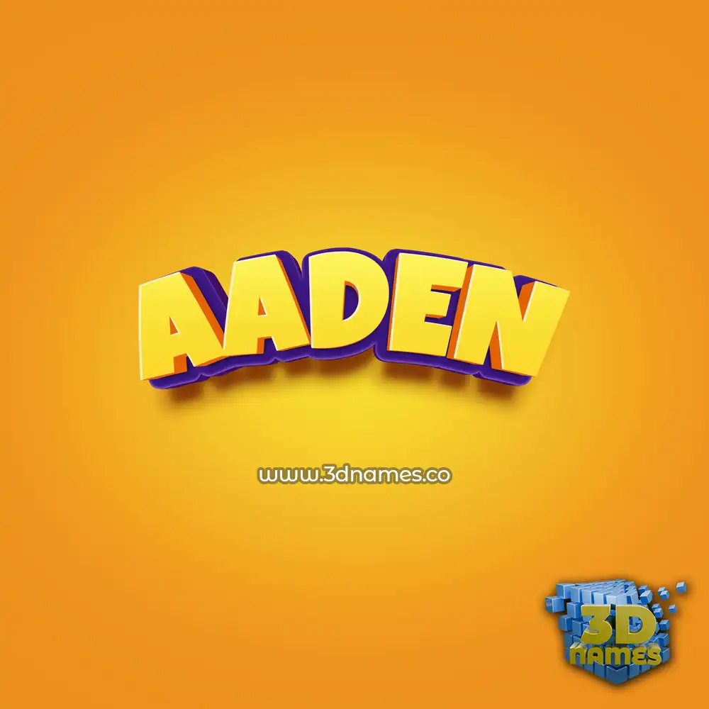 aaden in Orange Toon style - 3D name wallpaper