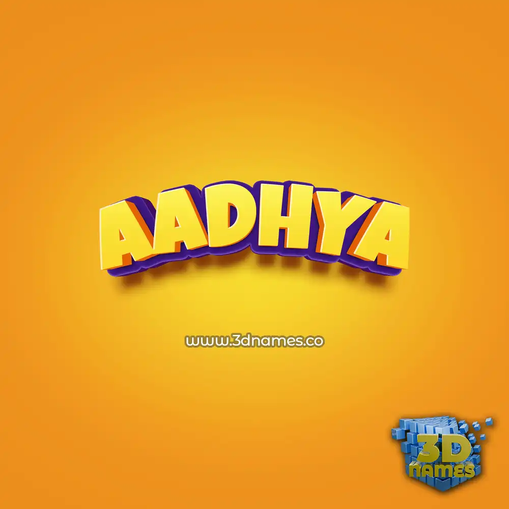 aadhya in Orange Toon style - 3D name wallpaper