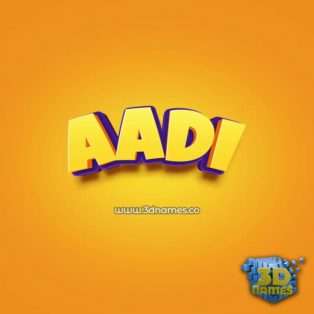 aadi in Orange Toon style - 3D name wallpaper