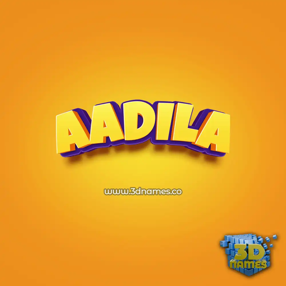 aadila in Orange Toon style - 3D name wallpaper