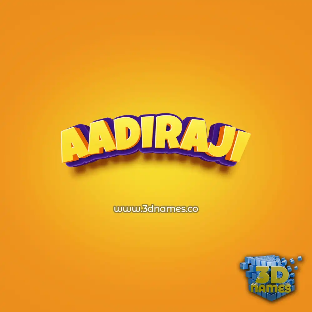 aadiraji in Orange Toon style - 3D name wallpaper