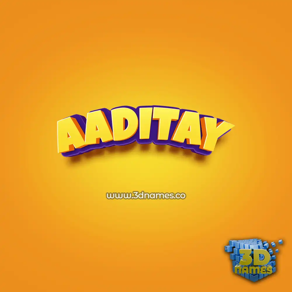 aaditay in Orange Toon style - 3D name wallpaper