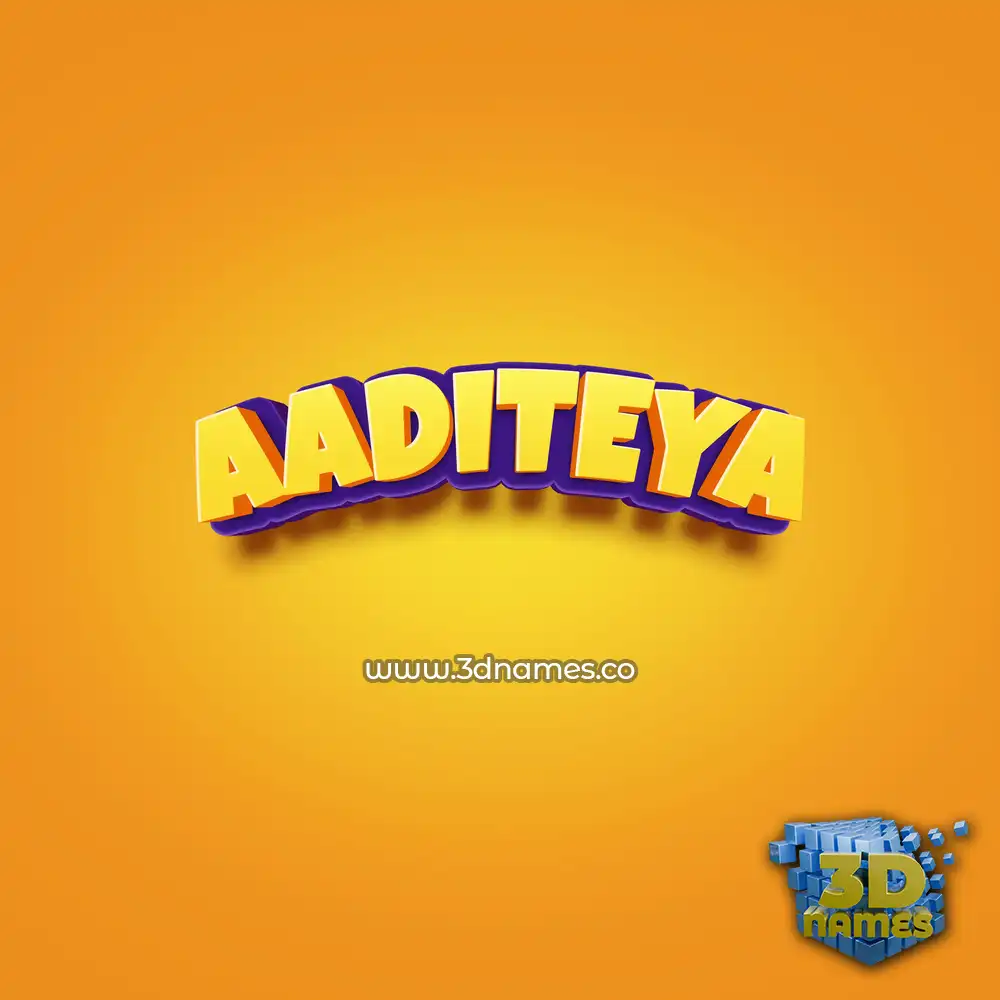 aaditeya in Orange Toon style - 3D name wallpaper