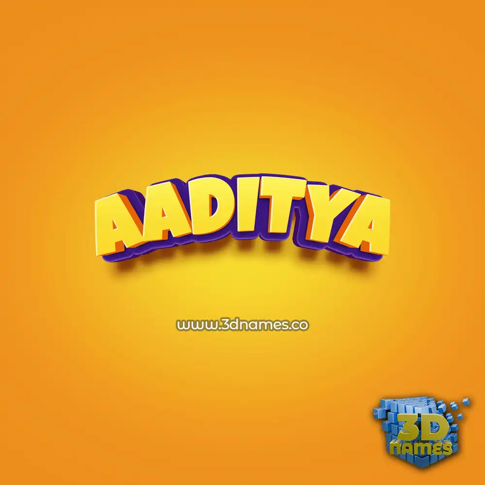 aaditya in Orange Toon style - 3D name wallpaper