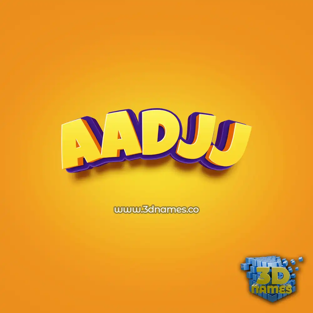 aadjj in Orange Toon style - 3D name wallpaper