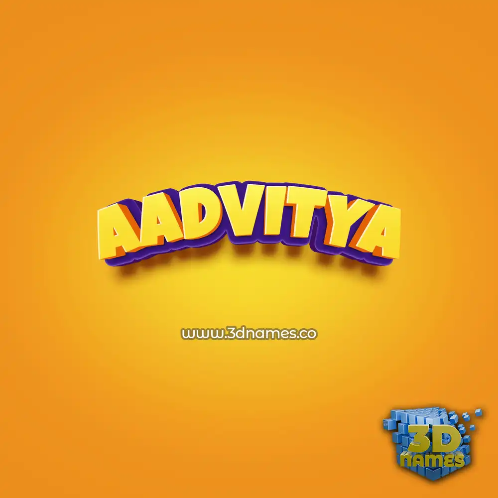 aadvitya in Orange Toon style - 3D name wallpaper