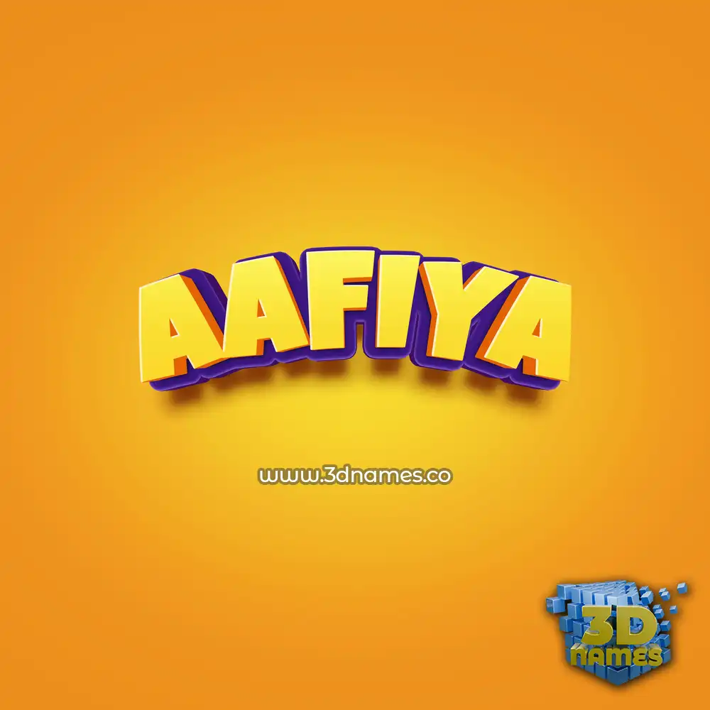 aafiya in Orange Toon style - 3D name wallpaper