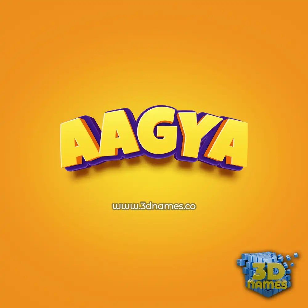 aagya in Orange Toon style - 3D name wallpaper