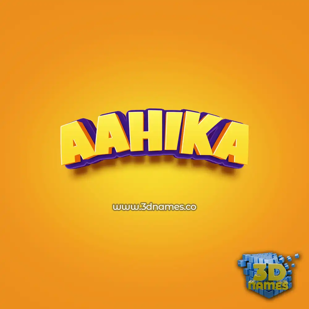 aahika in Orange Toon style - 3D name wallpaper