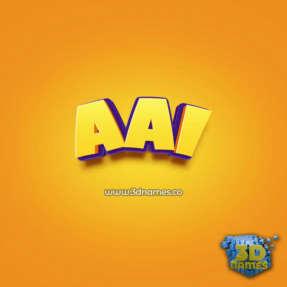 aai in Orange Toon style - 3D name wallpaper